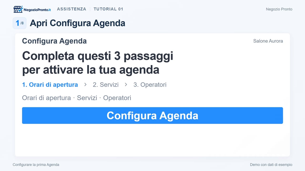 Configurare la prima Agenda