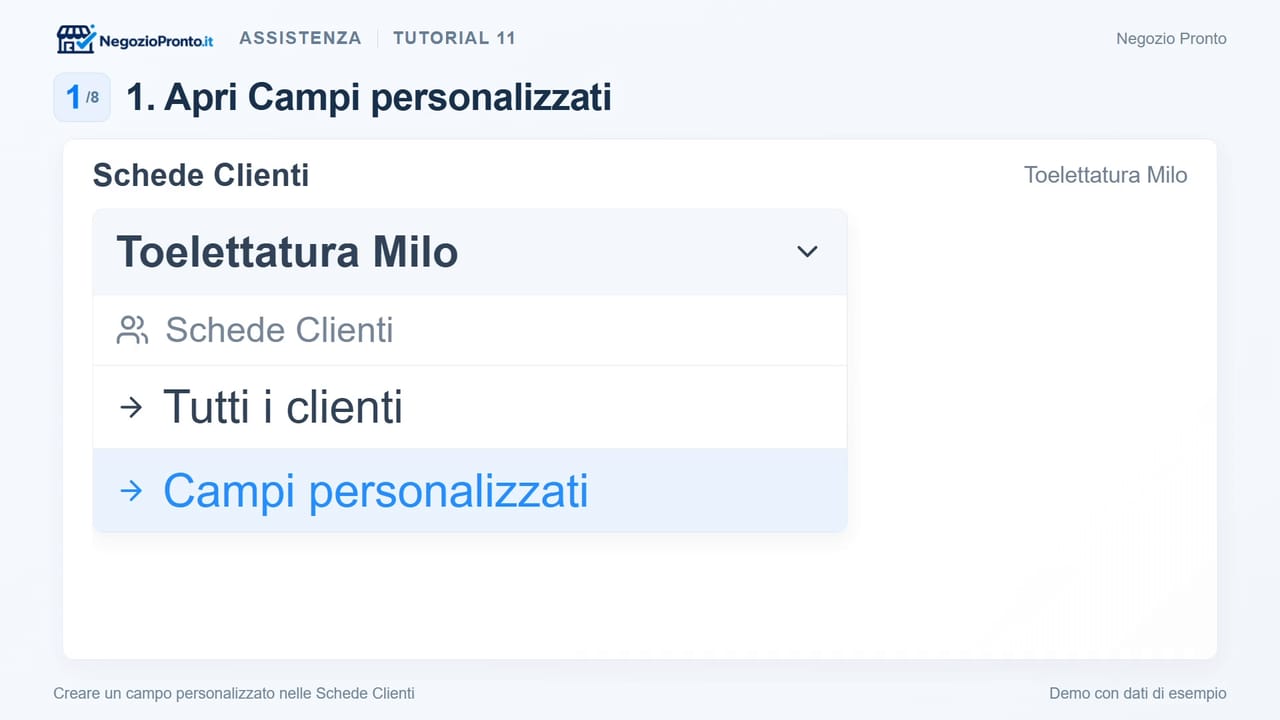 Creare un campo personalizzato nelle Schede Clienti